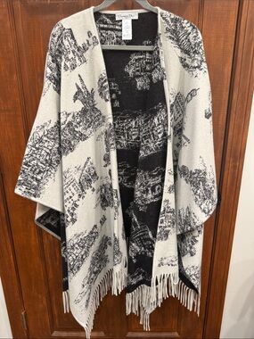 Christian Dior Scenic Print Fringe Wrap